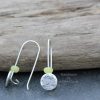 Yellow Kyanite Glitter Hammered Disc earrings - Image 2