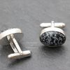Snowflake Obsidian Oval Cufflinks - Image 4