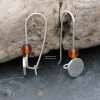 Amber Glitter Hammered Disk earrings - Image 2