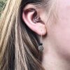 Amazonite Glitter Hammered Disc Earrings - Image 2