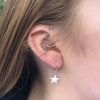 Glitter Hammered Star Hook Earrings - Image 2