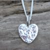 Mini Heart Pendant - Glitter Hammered - Image 2