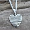 Mini Heart Pendant - Line Hammered - Image 2