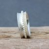 Spinner Ring - Line hammered/bead band V - Image 3