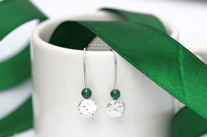 Malachite and ecosilver handmade drop earrings