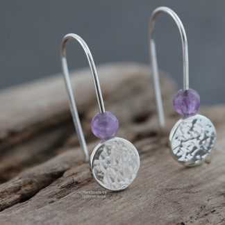 Sterling silver Amethyst earrings handmade in Folkestone