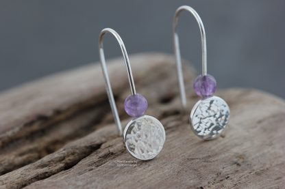 Sterling silver Amethyst earrings handmade in Folkestone