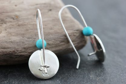 Turquoise Howlite silver earrings