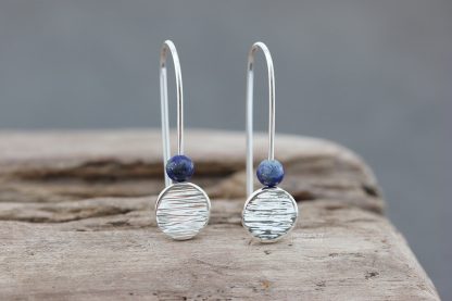 Sterling silver Lapis Lazuli earrings handmade in Folkestone
