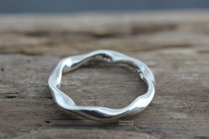 Sterling silver Ribbon Twist ring handmade in Folkestone
