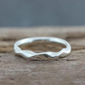 Sterling silver Ribbon Twist ring partial twist handmade in Folkestone