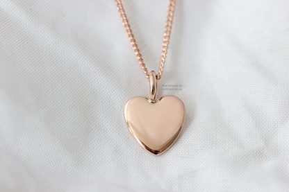 Handmade 9ct rose gold heart pendant