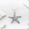 Sterling silver Starfish pendant - black finish