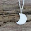 Mini crescent moon pendant, plain, waxing