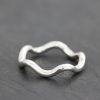 Sterling silver wave ring, handmade in Folkestone