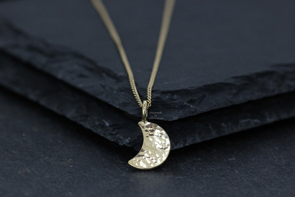 Crescent Moon Pendant, Gold Vermeil - Image 2
