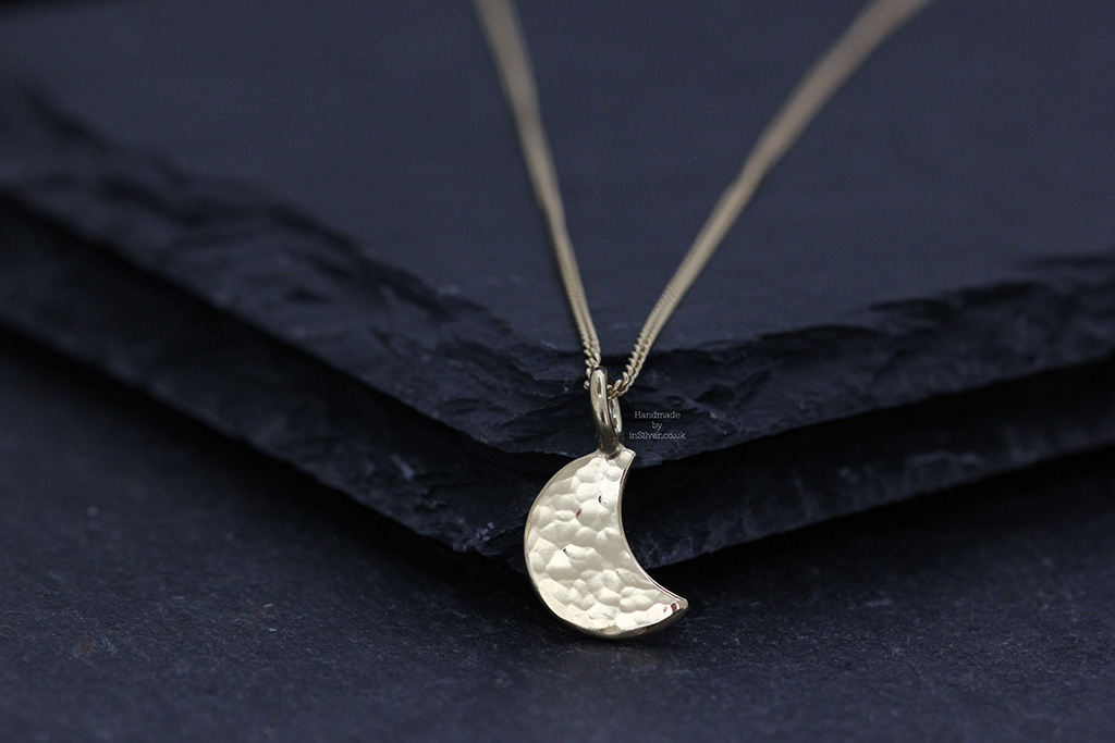 Crescent Moon Pendant, Gold Vermeil