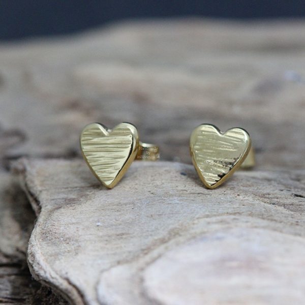 Heart Studs Gold Vermeil
