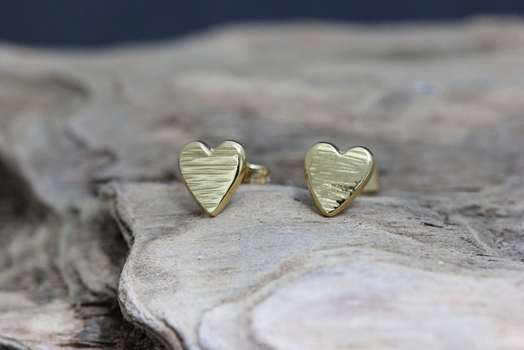 Heart Studs Gold Vermeil