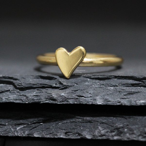 Squishy Heart Stacking Ring Gold Vermeil