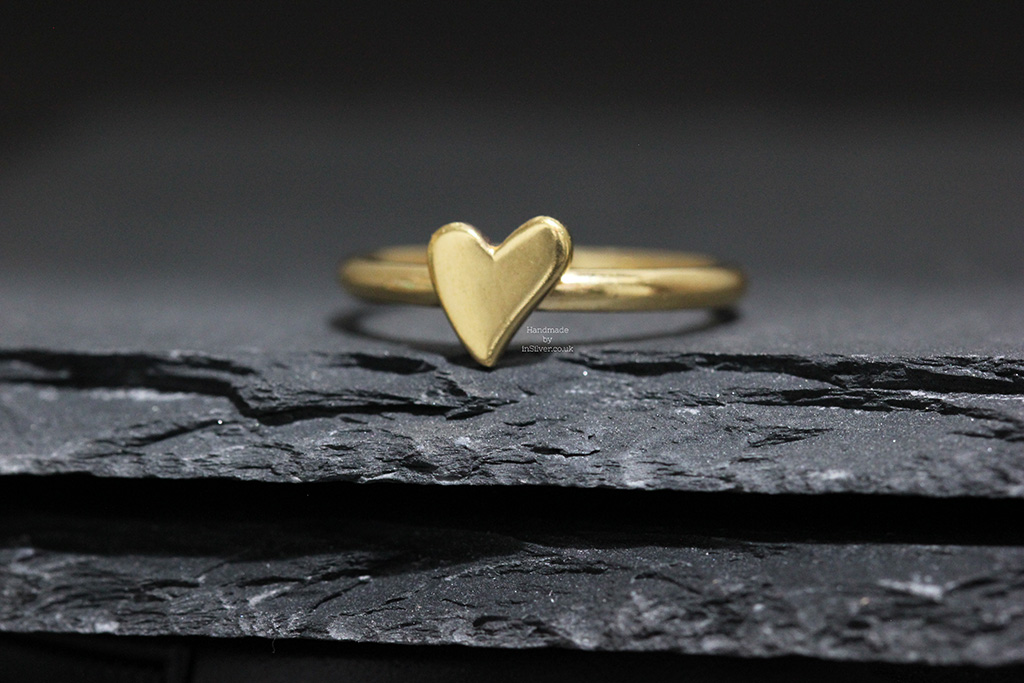 Squishy Heart Stacking Ring Gold Vermeil