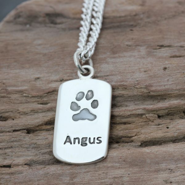 Paw print Dogtag Pendant