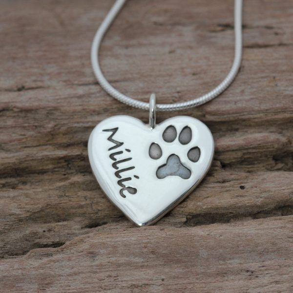 Paw Print Heart pendant
