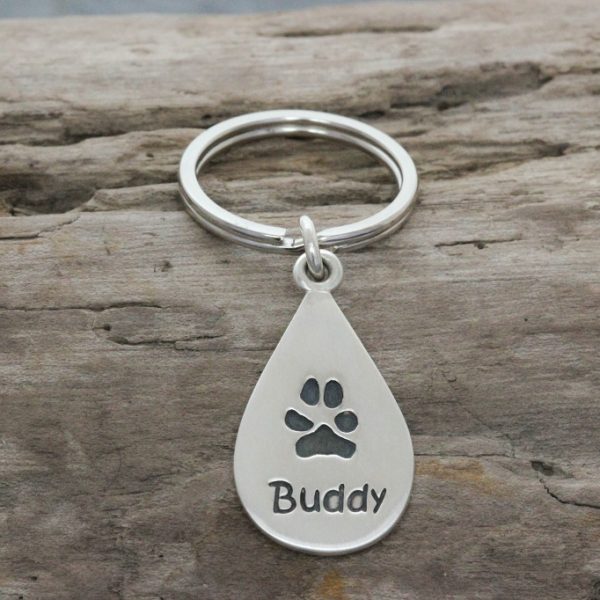 Paw print keyring